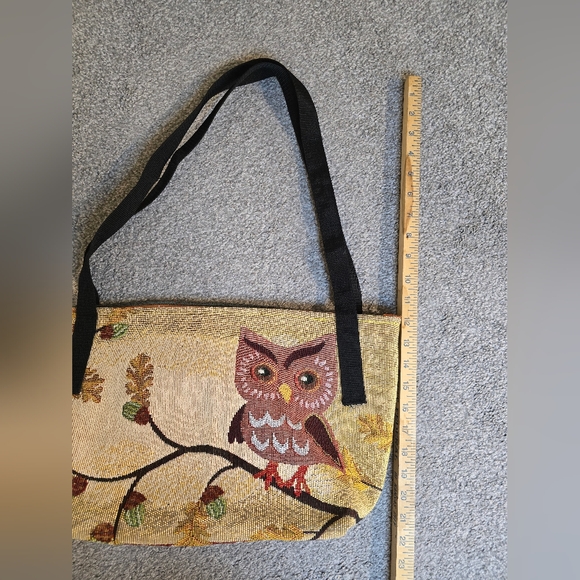 Handmade Owl Tapestry Handbag Nature Lightweight Cottagecore Boho - Picture 4 of 9